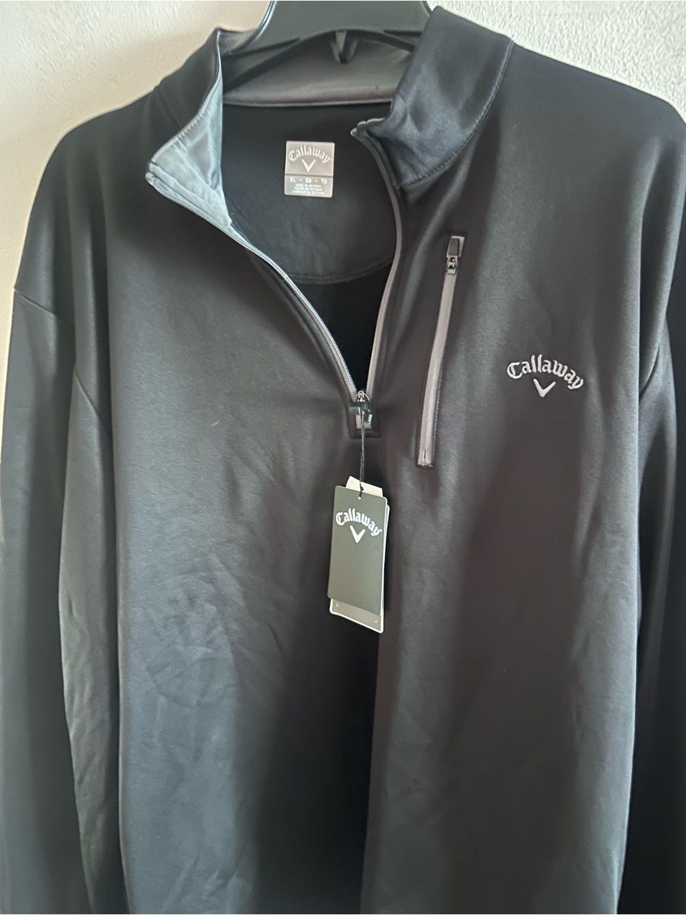 Callaway Black Men's Zip-Up Performance Pullover brand new size XL